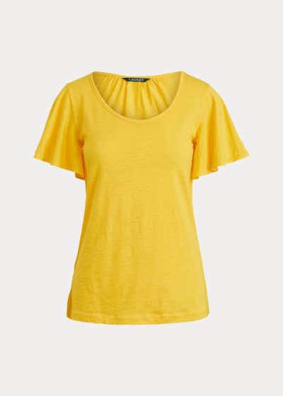 Playeras Ralph Lauren Mujer Amarillos - Cotton Scoopneck - EQIDC2483